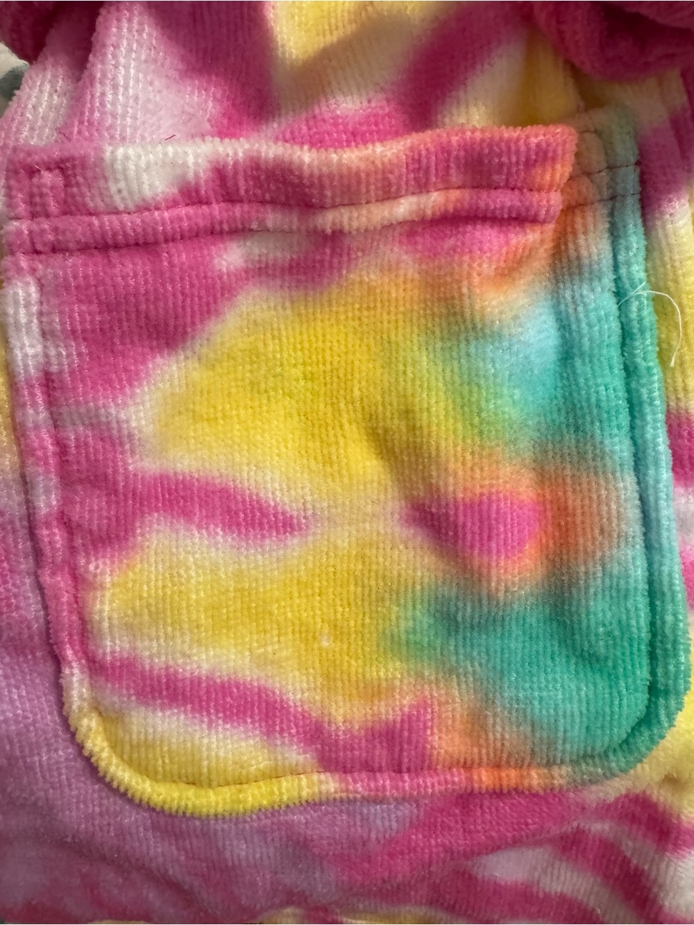 Kids Saint Eve Tie-Dye Bird Hooded Robe with Pockets. 100% Cotton! Like New! - Picture 5 of 6